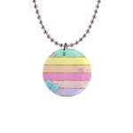 Pastel, Butterfly, Spring, Stripes, 1  Button Necklace