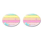 Pastel, Butterfly, Spring, Stripes, Cufflinks (Oval)