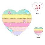 Pastel, Butterfly, Spring, Stripes, Playing Cards Single Design (Heart)