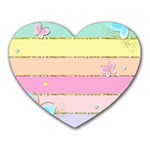 Pastel, Butterfly, Spring, Stripes, Heart Mousepad