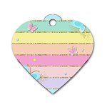 Pastel, Butterfly, Spring, Stripes, Dog Tag Heart (One Side)