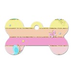 Pastel, Butterfly, Spring, Stripes, Dog Tag Bone (One Side)