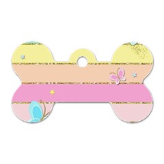 Pastel, Butterfly, Spring, Stripes, Dog Tag Bone (Two Sides) from ArtsNow.com Front