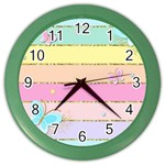 Pastel, Butterfly, Spring, Stripes, Color Wall Clock