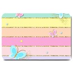 Pastel, Butterfly, Spring, Stripes, Large Doormat