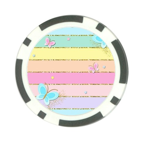 Pastel, Butterfly, Spring, Stripes, Poker Chip Card Guard from ArtsNow.com Front