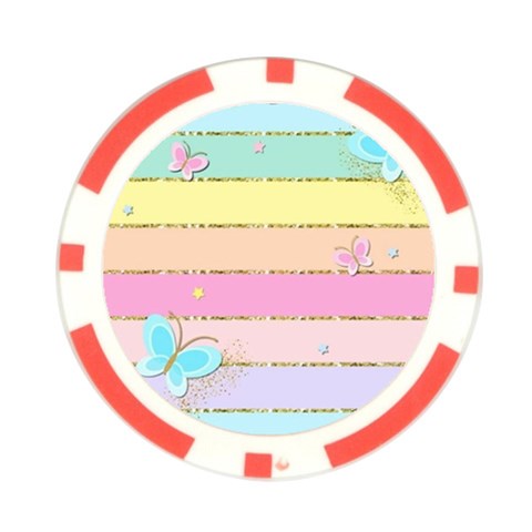 Pastel, Butterfly, Spring, Stripes, Poker Chip Card Guard from ArtsNow.com Front