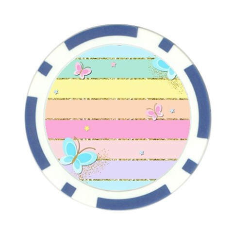 Pastel, Butterfly, Spring, Stripes, Poker Chip Card Guard from ArtsNow.com Front