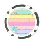 Pastel, Butterfly, Spring, Stripes, Poker Chip Card Guard