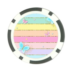 Pastel, Butterfly, Spring, Stripes, Poker Chip Card Guard from ArtsNow.com Back