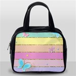 Pastel, Butterfly, Spring, Stripes, Classic Handbag (One Side)