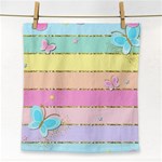 Pastel, Butterfly, Spring, Stripes, Face Towel