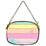 Pastel, Butterfly, Spring, Stripes, Chain Purse (One Side)