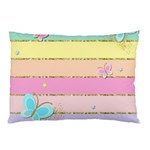 Pastel, Butterfly, Spring, Stripes, Pillow Case