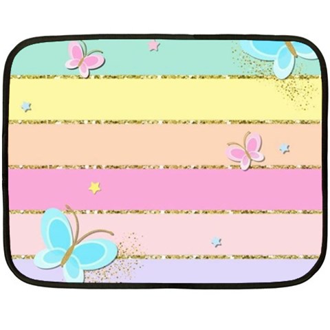 Pastel, Butterfly, Spring, Stripes, Fleece Blanket (Mini) from ArtsNow.com 35 x27  Blanket