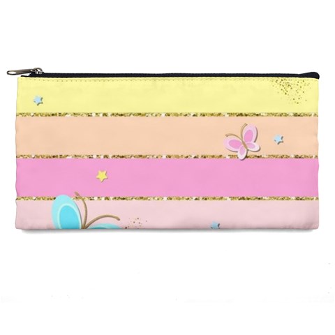 Pastel, Butterfly, Spring, Stripes, Pencil Case from ArtsNow.com Front