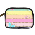 Pastel, Butterfly, Spring, Stripes, Digital Camera Leather Case