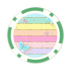 Pastel, Butterfly, Spring, Stripes, Poker Chip Card Guard (10 pack) from ArtsNow.com Front