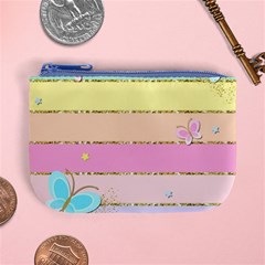 Pastel, Butterfly, Spring, Stripes, Mini Coin Purse from ArtsNow.com Front