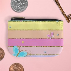 Pastel, Butterfly, Spring, Stripes, Mini Coin Purse from ArtsNow.com Front