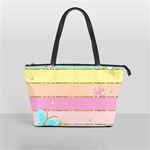 Pastel, Butterfly, Spring, Stripes, Classic Shoulder Handbag