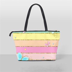 Pastel, Butterfly, Spring, Stripes, Classic Shoulder Handbag from ArtsNow.com Back