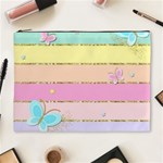 Pastel, Butterfly, Spring, Stripes, Cosmetic Bag (XL)