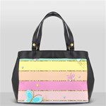 Pastel, Butterfly, Spring, Stripes, Oversize Office Handbag