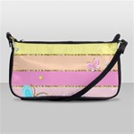 Pastel, Butterfly, Spring, Stripes, Shoulder Clutch Bag