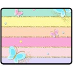 Pastel, Butterfly, Spring, Stripes, Fleece Blanket (Medium)