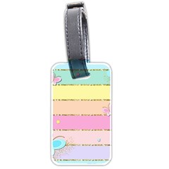 Pastel, Butterfly, Spring, Stripes, Luggage Tag (two sides) from ArtsNow.com Back