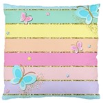 Pastel, Butterfly, Spring, Stripes, Large Cushion Case (One Side)