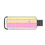 Pastel, Butterfly, Spring, Stripes, Portable USB Flash (One Side)