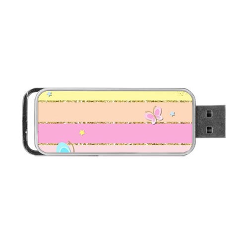 Pastel, Butterfly, Spring, Stripes, Portable USB Flash (Two Sides) from ArtsNow.com Back