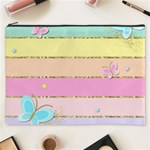 Pastel, Butterfly, Spring, Stripes, Cosmetic Bag (XXXL)