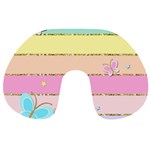 Pastel, Butterfly, Spring, Stripes, Travel Neck Pillow