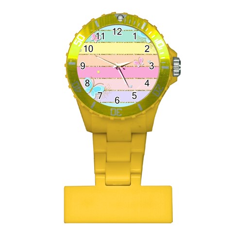 Pastel, Butterfly, Spring, Stripes, Plastic Nurses Watch from ArtsNow.com Front