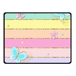 Pastel, Butterfly, Spring, Stripes, Two Sides Fleece Blanket (Small)