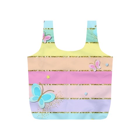 Pastel, Butterfly, Spring, Stripes, Full Print Recycle Bag (S) from ArtsNow.com Front