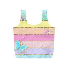 Pastel, Butterfly, Spring, Stripes, Full Print Recycle Bag (S) from ArtsNow.com Front