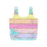 Pastel, Butterfly, Spring, Stripes, Full Print Recycle Bag (S)