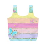 Pastel, Butterfly, Spring, Stripes, Full Print Recycle Bag (M)