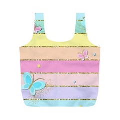 Pastel, Butterfly, Spring, Stripes, Full Print Recycle Bag (M) from ArtsNow.com Back