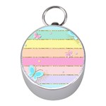 Pastel, Butterfly, Spring, Stripes, Mini Silver Compasses