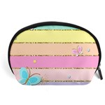 Pastel, Butterfly, Spring, Stripes, Accessory Pouch (Large)