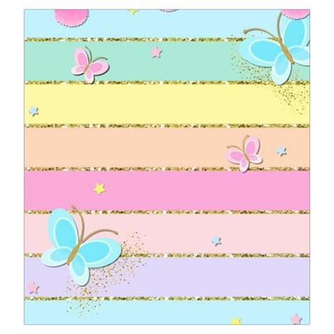 Pastel, Butterfly, Spring, Stripes, Drawstring Pouch (Large) from ArtsNow.com Front