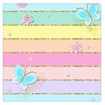 Pastel, Butterfly, Spring, Stripes, Square Satin Scarf (36  x 36 )