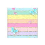 Pastel, Butterfly, Spring, Stripes, Satin Bandana Scarf 22  x 22 