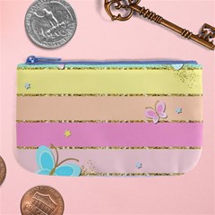 Pastel, Butterfly, Spring, Stripes, Large Coin Purse from ArtsNow.com Front