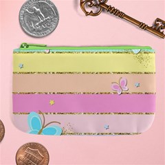 Pastel, Butterfly, Spring, Stripes, Large Coin Purse from ArtsNow.com Front